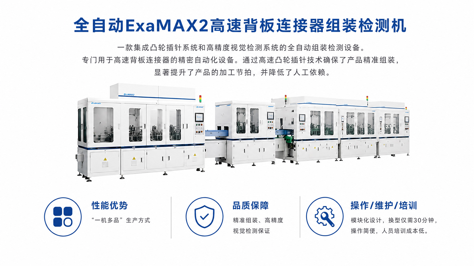 ExaMAX2 high-speed backplane assembly and inspection line