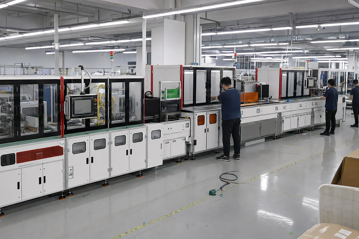 A certain company's NearStack 100Ω connector and cable assembly automatic line