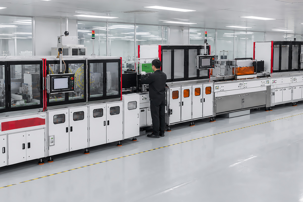 A certain company's NearStack 100Ω connector and cable assembly automatic line